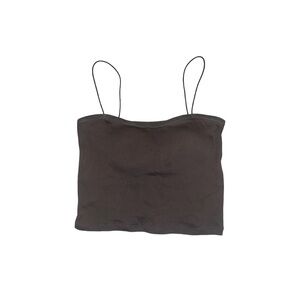 basic gray cropped tank with elastic straps
